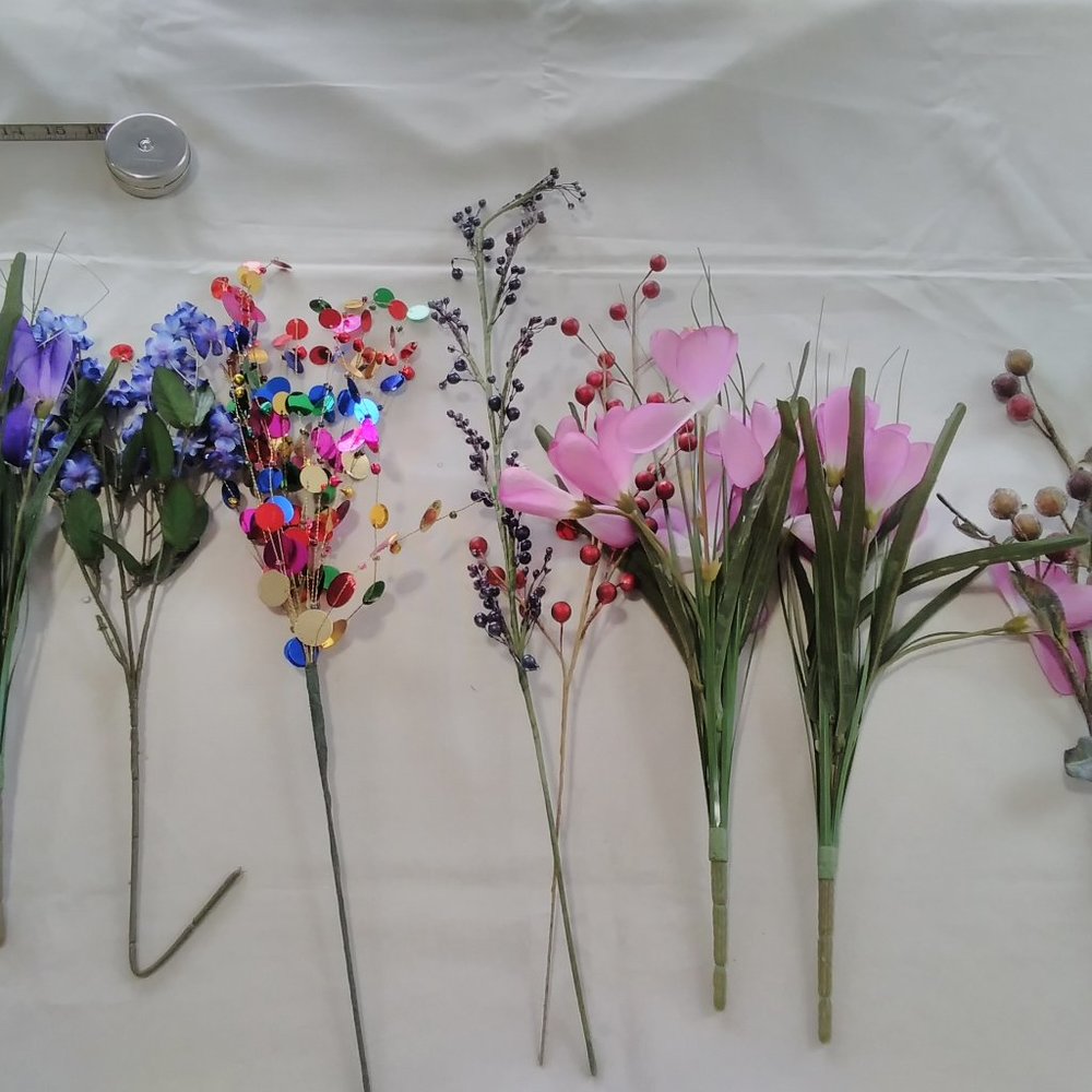 Faux Flower/Decorating Stems- 8 Pieces